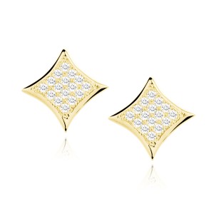 Cercei argint placati cu aur galben cu pietre DiAmanti Z0544EG_W-DIA (Argint 925‰ 1 g.)
